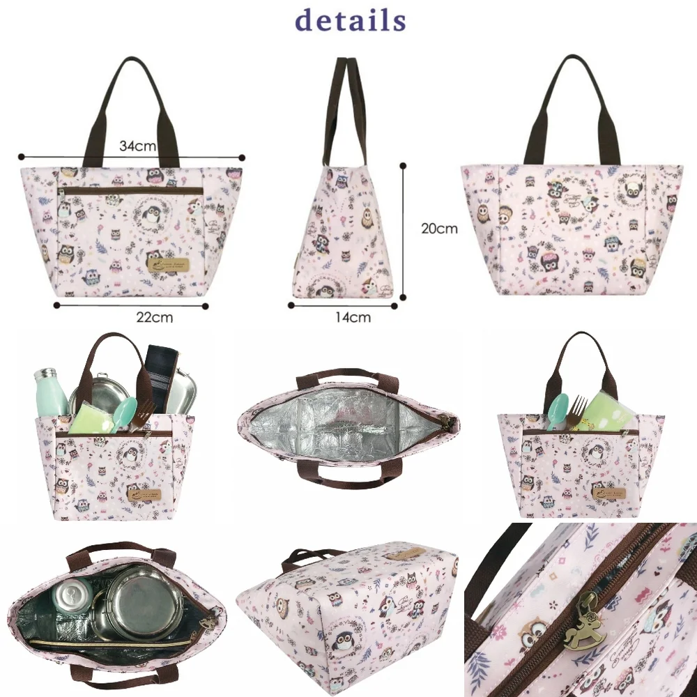 Insulated Lunch Tote Bag Thermal & Cold Snack Cooler Pail Bento Container - Picture 2 of 6